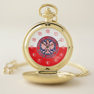 White Deer Texas Polish American Eagle Pocket Watch