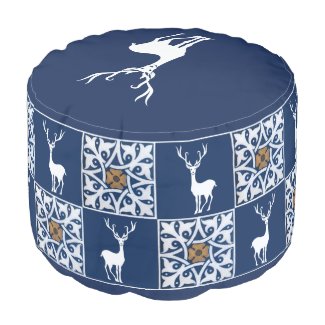 White Deer Tile Pattern