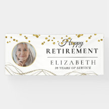 White Delicate Custom Photo Retirement Party