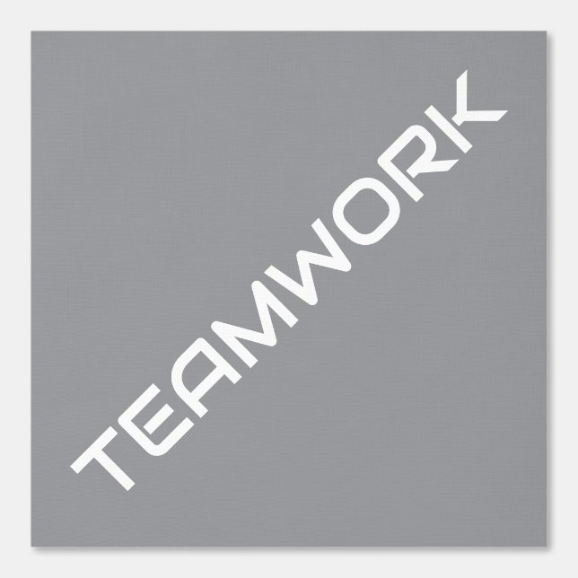 White Diagonal TEAMWORK Text On Light Gray Wallpaper (Front)