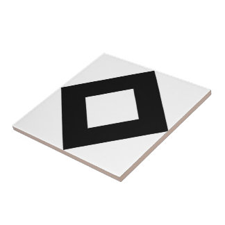 White Diamond, Bold Black Border Ceramic Tile