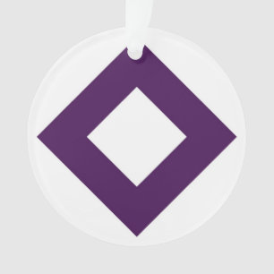 White Diamond, Bold Purple Border Ornament