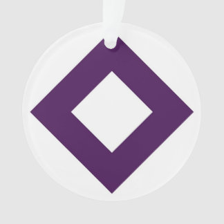 White Diamond, Bold Purple Border Ornament