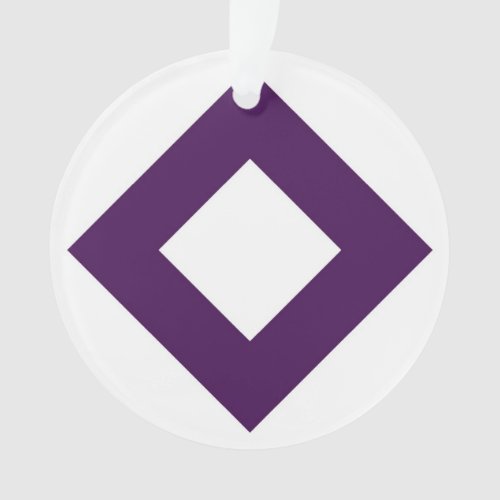 White Diamond Bold Purple Border Ornament