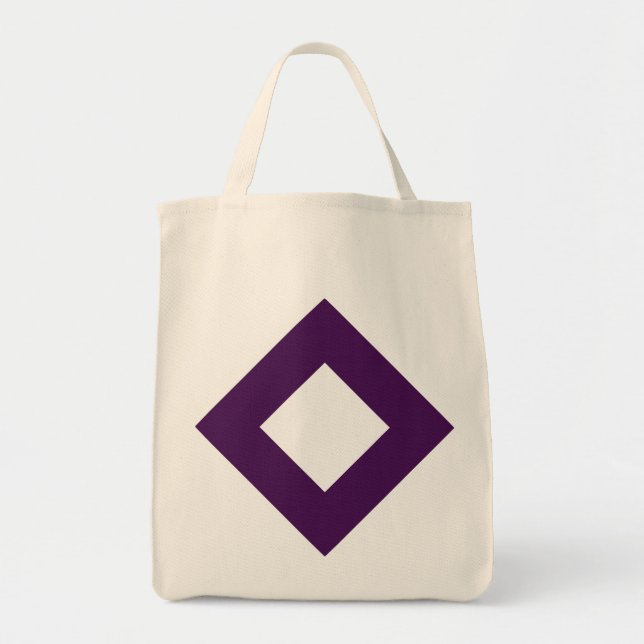 White Diamond, Bold Purple Border Tote Bag (Front)