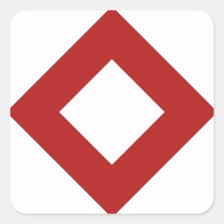 White Diamond, Bold Red Border