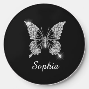 White Diamond Butterfly, Script Name, Black Wireless Charger