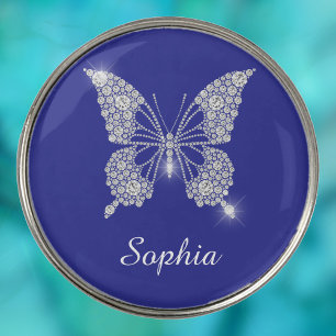 White Diamond Butterfly, Script Name, Deep Blue Golf Ball Marker