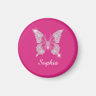 White Diamond Butterfly, Script Name, Fuchsia Magnet
