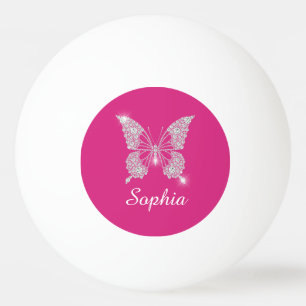 White Diamond Butterfly, Script Name, Fuchsia Ping Pong Ball