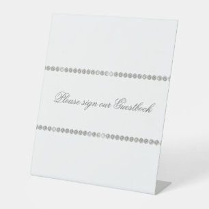 White Diamond Element Sign Our Wedding Guestbook