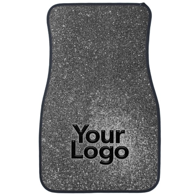 White Diamond Glitter Simple Business Logo Classic Car Floor Mat (Front)