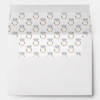White Diamond Wedding Ring Pattern Envelope