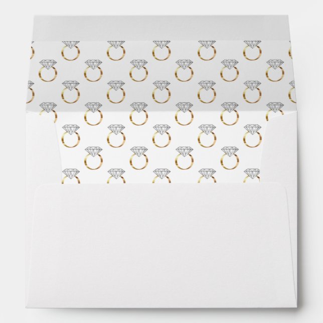 White Diamond Wedding Ring Pattern Envelope (Back (Bottom))