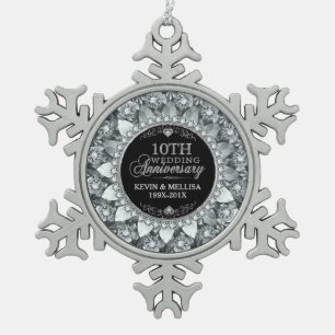 White Diamonds 25th Wedding Anniversary Ornament