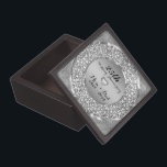 White Diamonds And Silver Damask-Silver Anniversar Jewelry Box<br><div class="desc">Simple elegant white diamonds and silver damask- silver wedding anniversary</div>