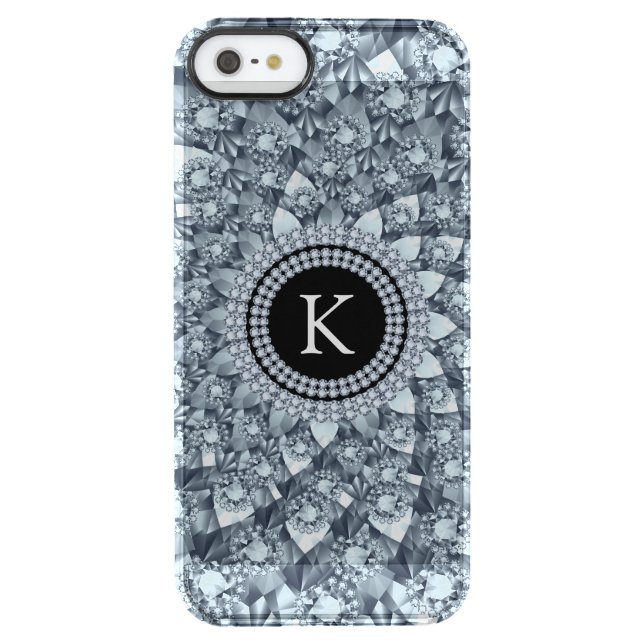 White Diamonds Bling Cascading Geometric Pattern Uncommon iPhone Case (Back)