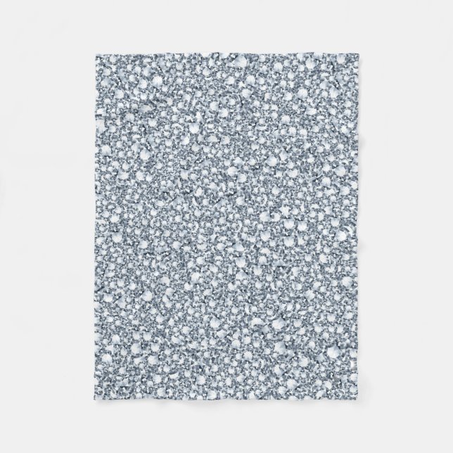 White Diamonds Glitter Fleece Blanket (Front)