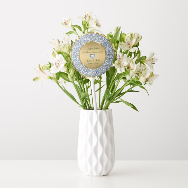White Diamonds Gold Ring Balloon (Vase)