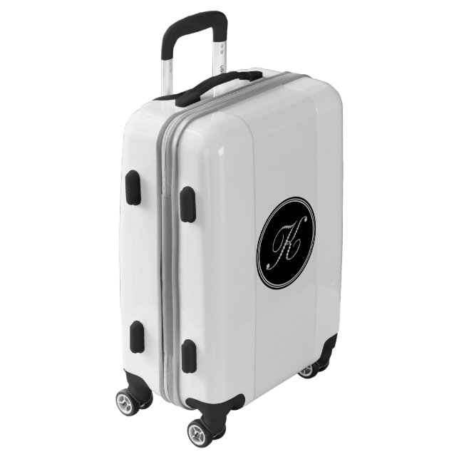 White Diamonds Letter K Monogram Luggage (Rotated Left)