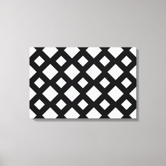 White Diamonds on Black Canvas Print