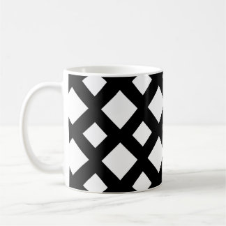 White Diamonds on Black Coffee Mug