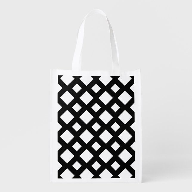 White Diamonds on Black Grocery Bag (Front)