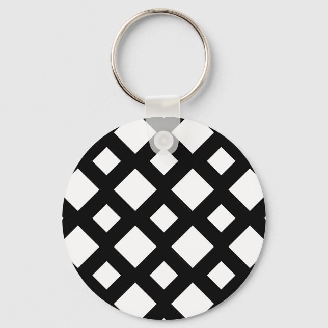 White Diamonds on Black Keychain (Front)