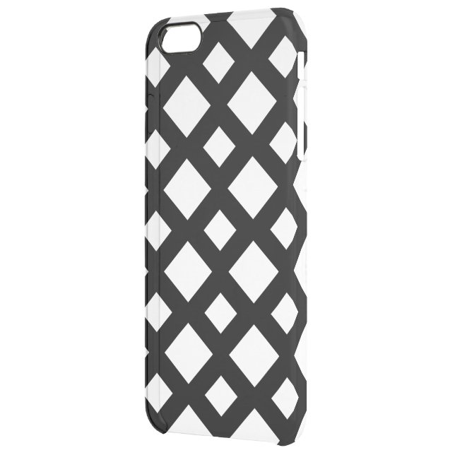 White Diamonds on Black Uncommon iPhone Case (Back Left)