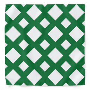 White Diamonds on Green Bandana