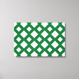 White Diamonds on Green Canvas Print