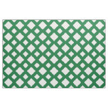 White Diamonds on Green Geometric Fabric
