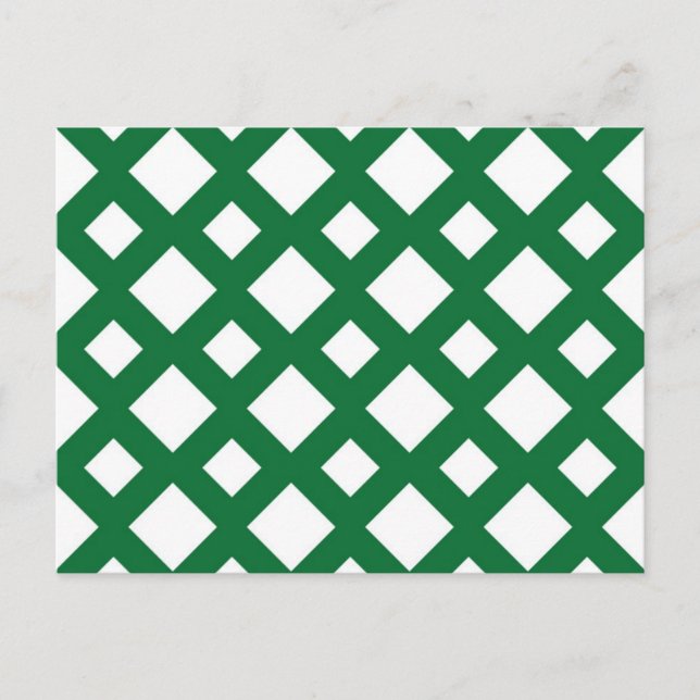 White Diamonds on Green Postcard (Front)