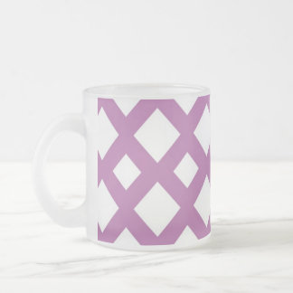 White Diamonds on Lavender Frosted Glass Coffee Mug