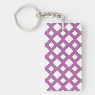 White Diamonds on Lavender Keychain