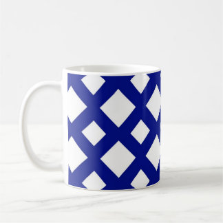 White Diamonds on Navy Coffee Mug
