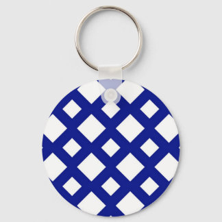 White Diamonds on Navy Keychain