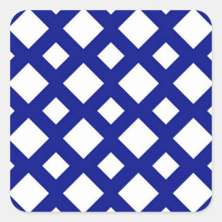 White Diamonds on Navy Square Sticker