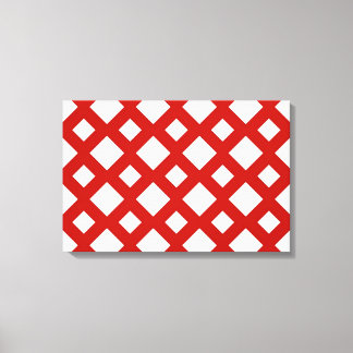 White Diamonds on Red Canvas Print