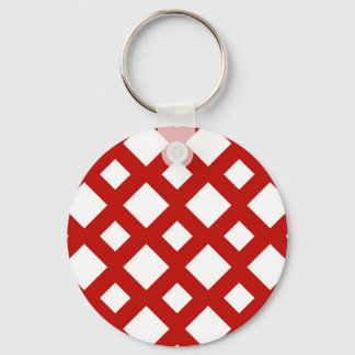White Diamonds on Red Keychain