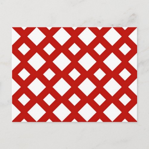 White Diamonds on Red Postcard