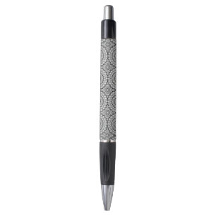 White Diamonds Print Circles Pattern Pen
