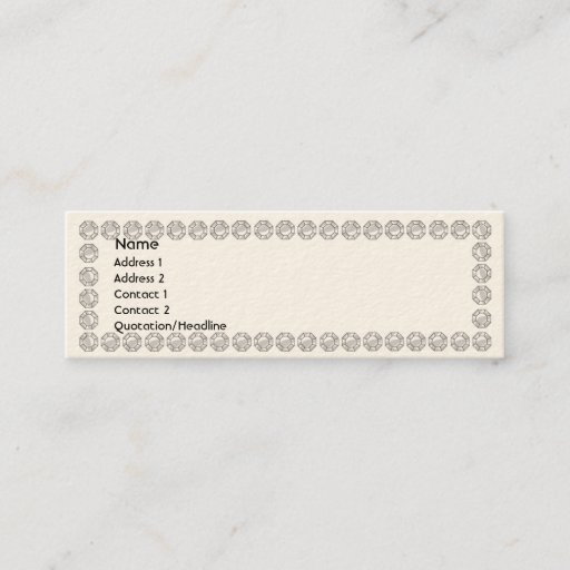 Customizable White Diamonds - Skinny Business Cards