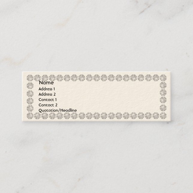 White Diamonds - Skinny Mini Business Card (Front)