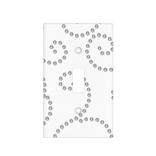 White diamonds swirls light switch cover (Front)