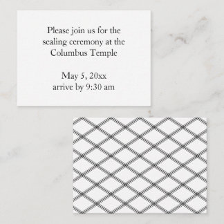 White Diamonds Temple Sealing Invitation