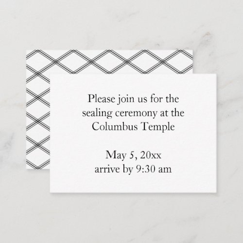 White Diamonds Temple Sealing Invitation