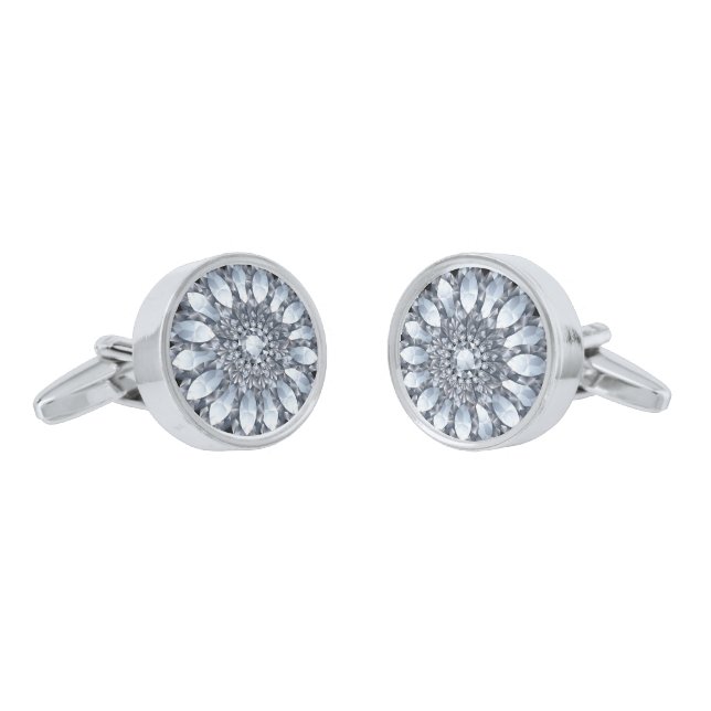 White DiamondsPrint Mandela Design Cufflinks (Angled)