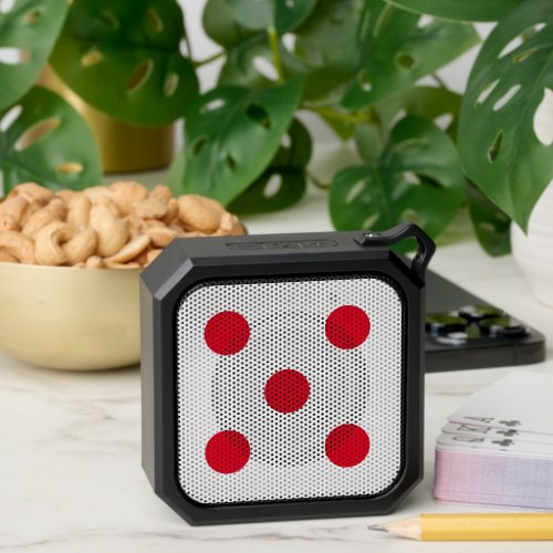 White Dice Red Dots Simple Patterned Trendy Modern Bluetooth Speaker
