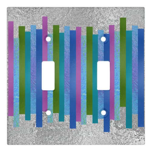  White Dichroic Fused Glass Look Modern Colorful Light Switch Cover